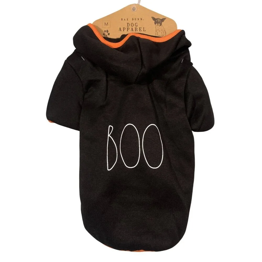 RAE DUNN dog apparel clothes medium BOO black orange NEW!! Halloween‎ Costume